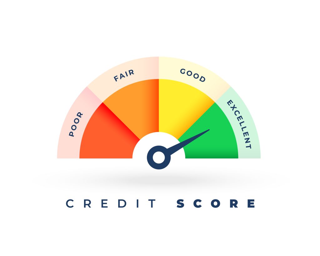 modern credit score scale meter concept design vector